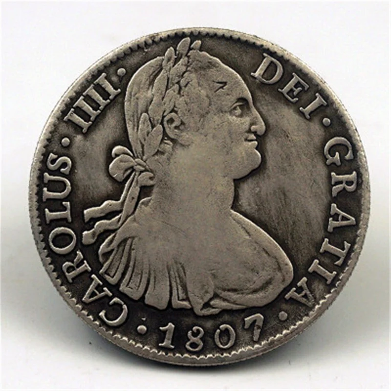 
Wholesale 1807 Spanish Silver Dollar Old Commemorative Coin Antique Collectibles Coin 