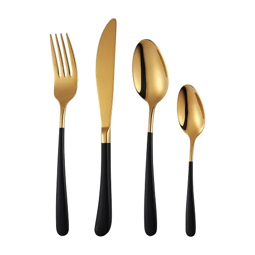 Hot sale stainless steel cutlery set luxury egg flatware gold spoon fork knife 16pcs set