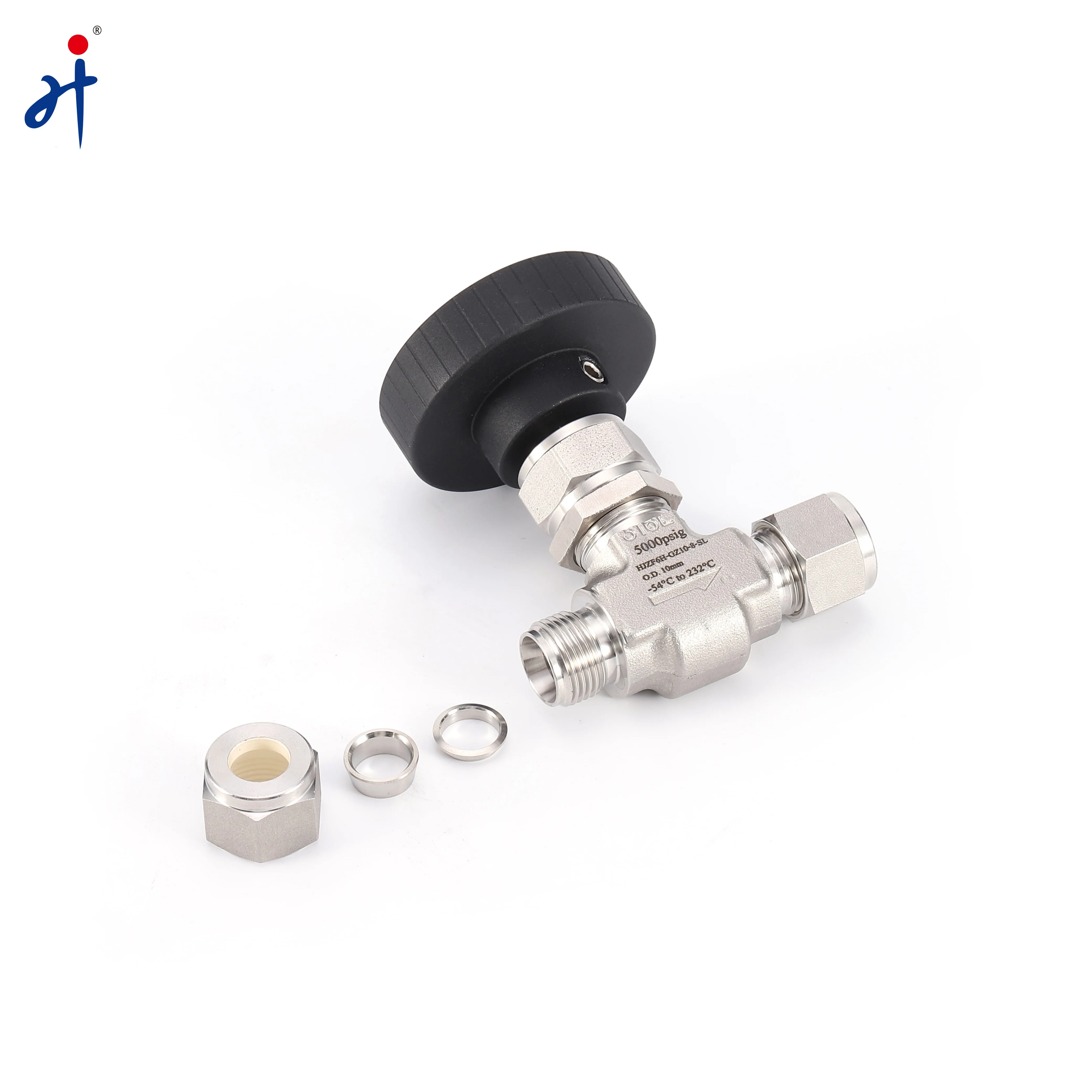 Hongji High Pressure Small Volume Round Cap Double Ferrule Connection Stop Valve