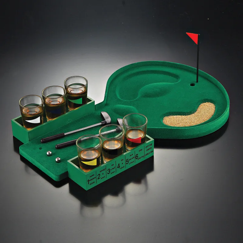 Custom Party Bar Drinking Toys Toilet Indoor Mini Golf Drinking Game glass mini golf  Recreation Games