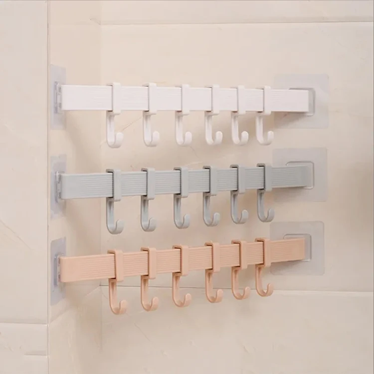 2023 Kitchen Storage Hook Cupboard 6 Hook Home Organizer Storage Rack Pantry Chest Tools Towels Hanger Wardrobe Hooks