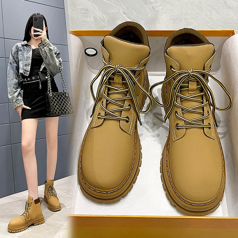 902 England style women thick-soled shoes martin boots ankle boots