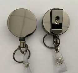 Heavy Duty Retractable Badge Holder Reel Will Well Metal ID Badge Holder with Belt Clip Key Ring for Name Card Keychain