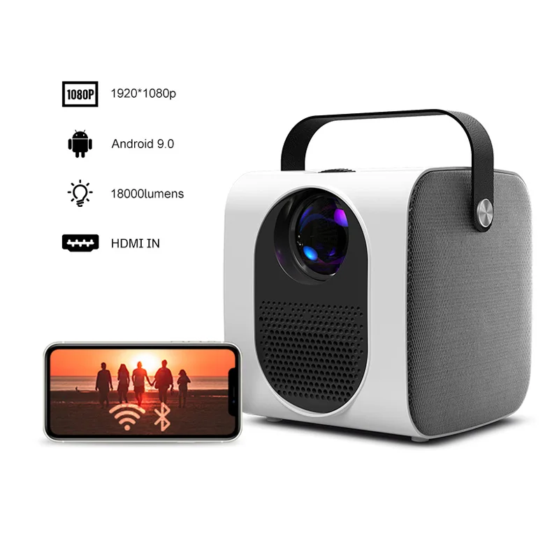 Factory Wholesale Hot Sale LED LCD Video Projector Native 1080p Android 9.0 Portable Home Mini Projector 4k