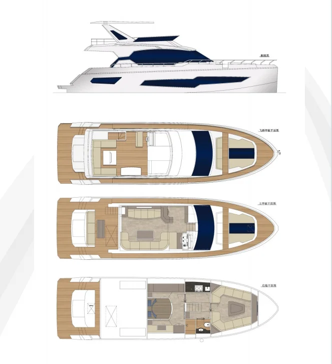 58ft/17,6 м каюта Круизная яхта роскошная модель лодки