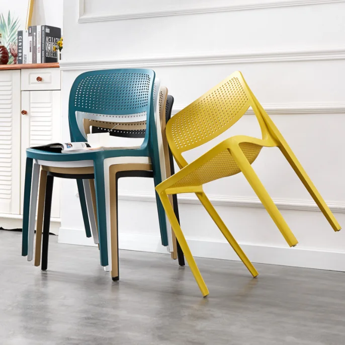 Factory wholesale Colorful stackable plastic dining chairs restaurant hotel chair