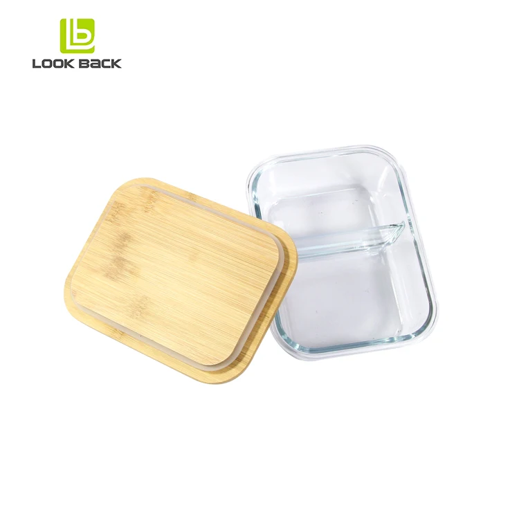 Customized personalized bread design office adult salad bowl glass lunch box with utensils