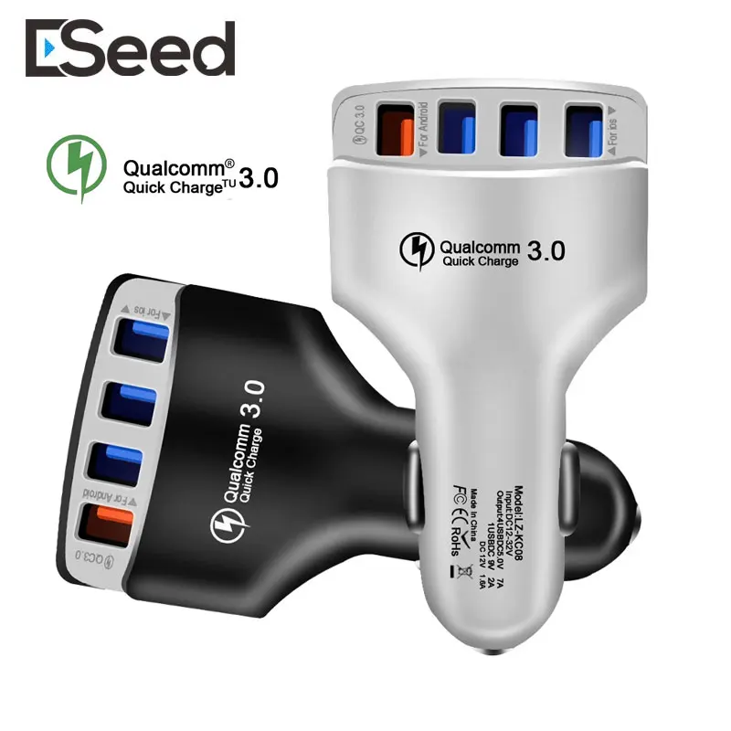 QC3.0 Quick Car Charger Adapter 7A 4 Port USB Fast Charging Mobile Phone Mini Portable Usb Car Charge For iphone Samsung