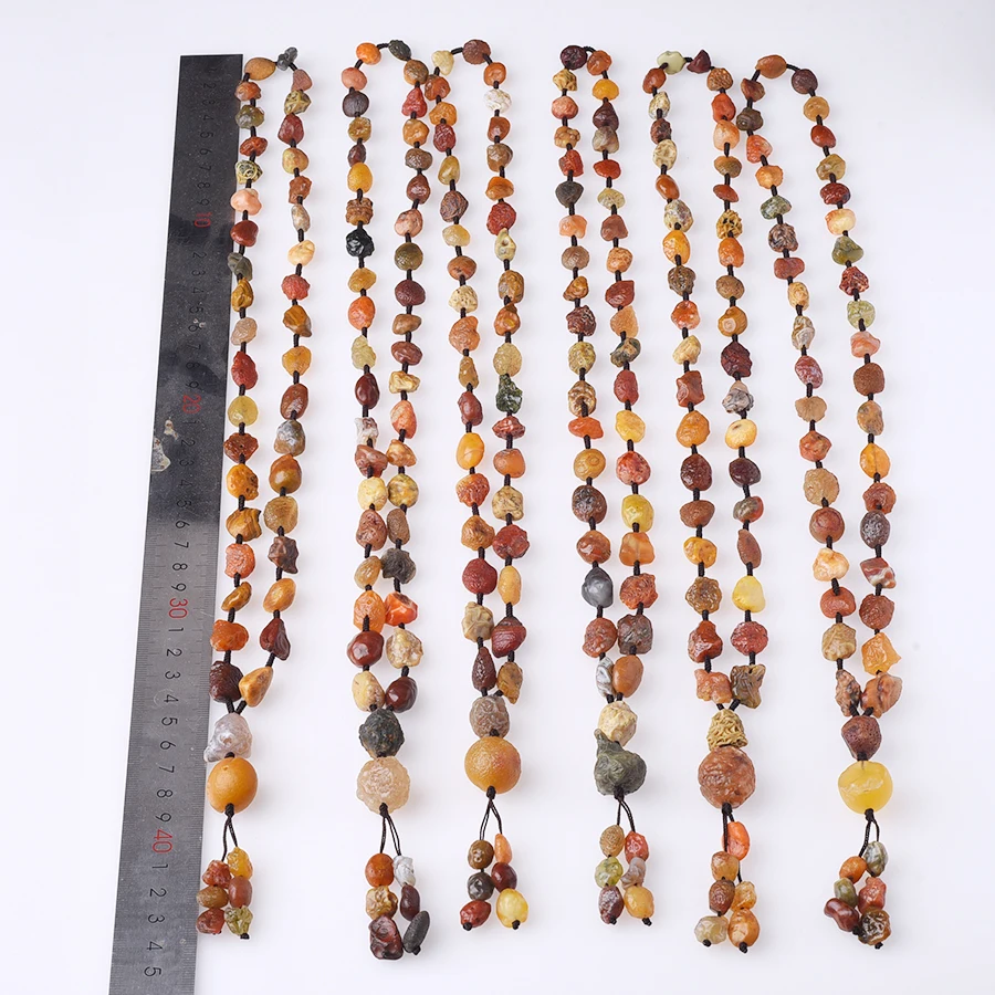 Ethnic Style Retro Crystal Colorful Jade Necklace Alxa Agate Pendant Gosses Bluff for Good Fortune Lucky And Wealth For Women