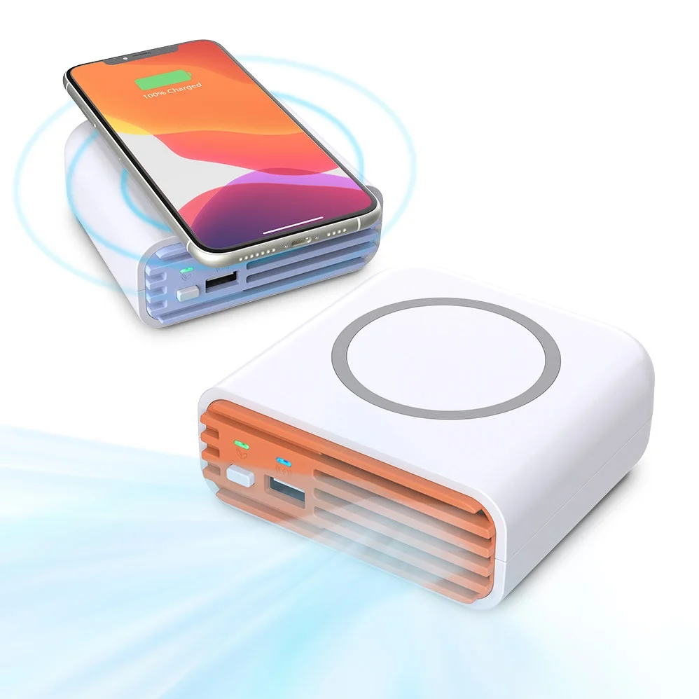 Mini 15W USB Wireless Fast Charger 3 In 1 Small Room Office Hotel Desktop Anion Generator Air Purifier