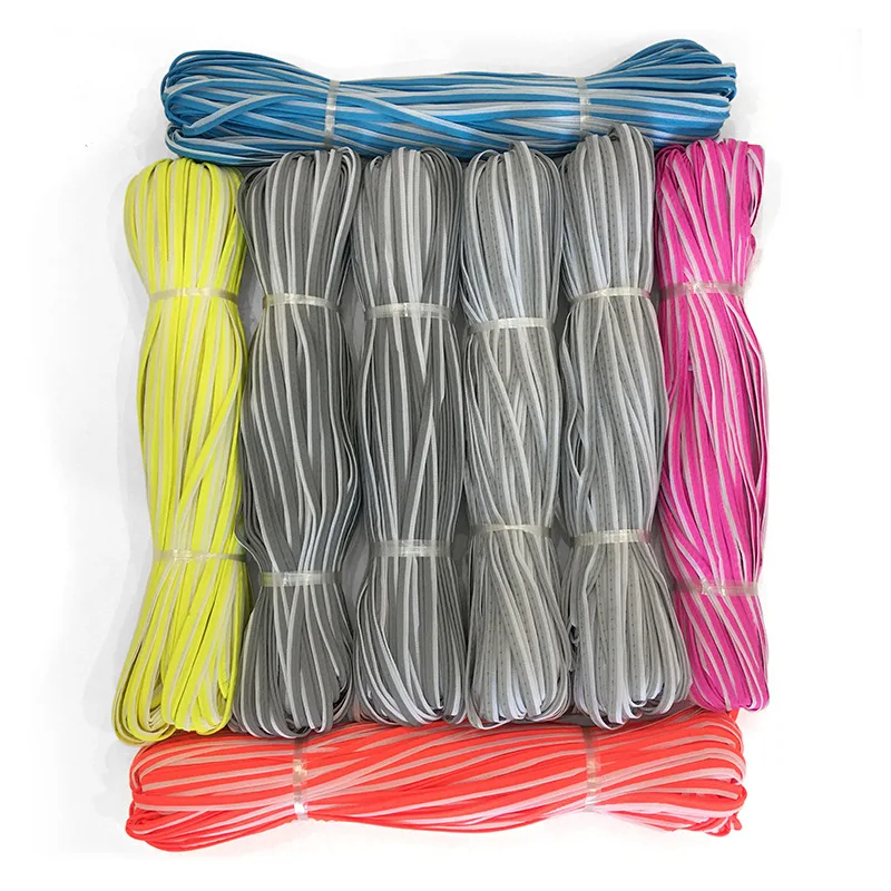 Wholesale small MOQ custom  high light reflective piping fabric strip  for shirts