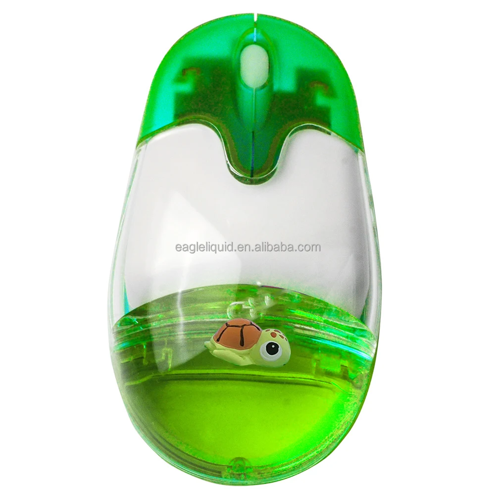 Novelty Liquid Aqua Water Oil Computer Optical Wired or Wireless Liquid Mouse with Dolphin Floating