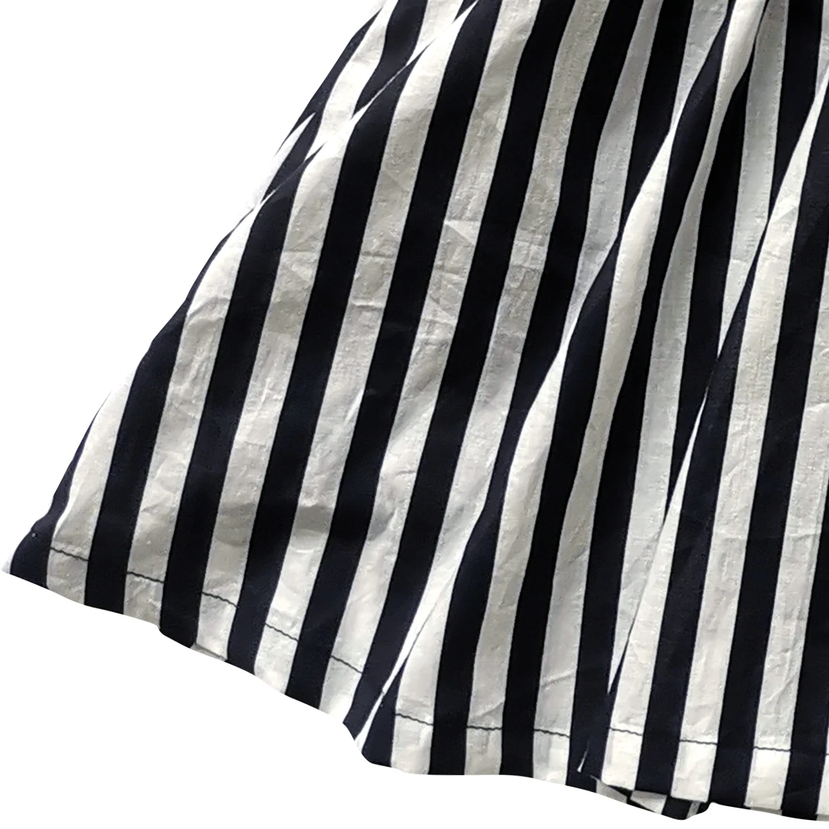 Custom Fabric Wholesale Baby Girl Dress Spring Autumn Fashion Black White Stripes Dress children girls new Style Boutique Dress