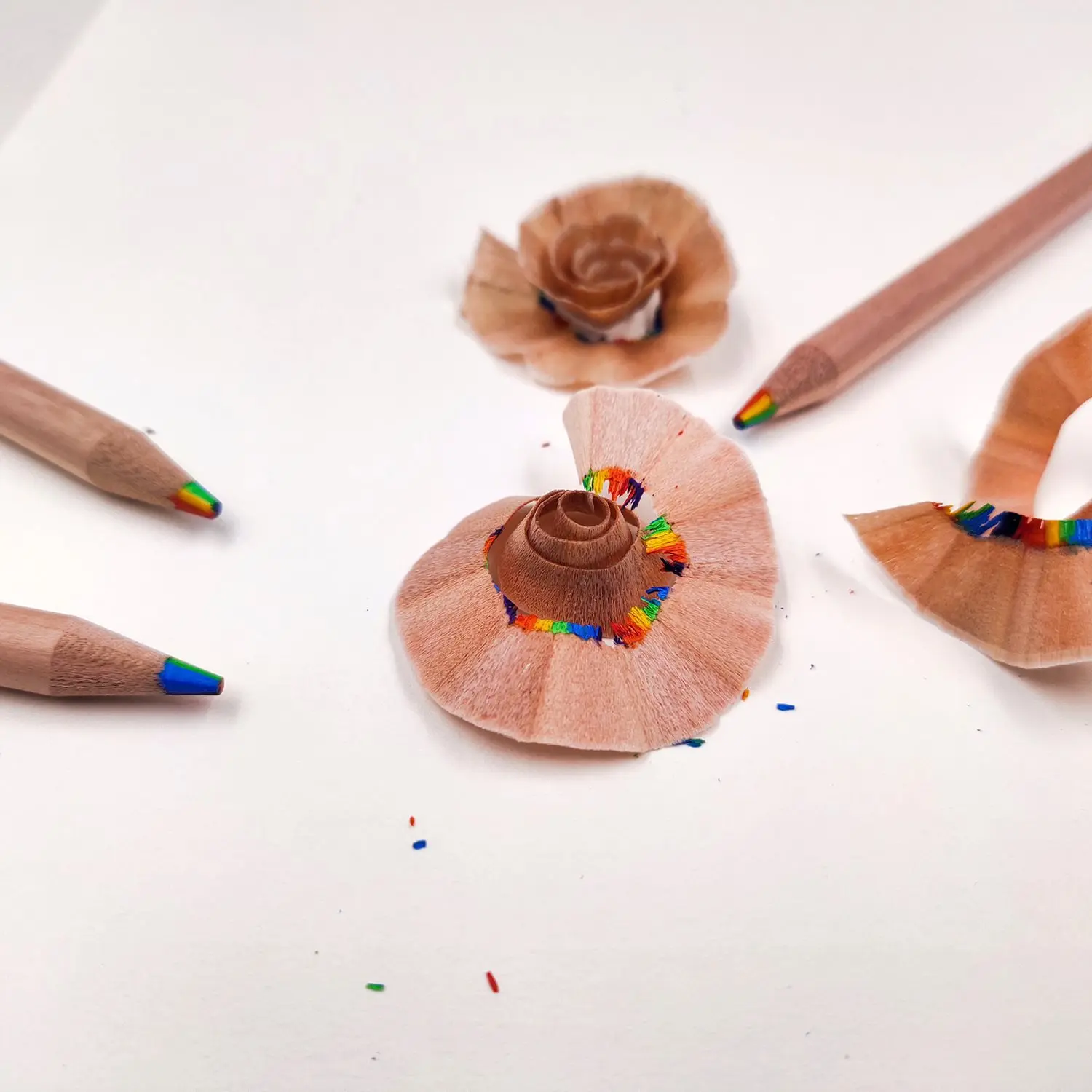 High Quality Wholesale Hexagonal Multi Coloured Jumbo Wood Pencils 4 Color in 1 Lead Rainbow Colored