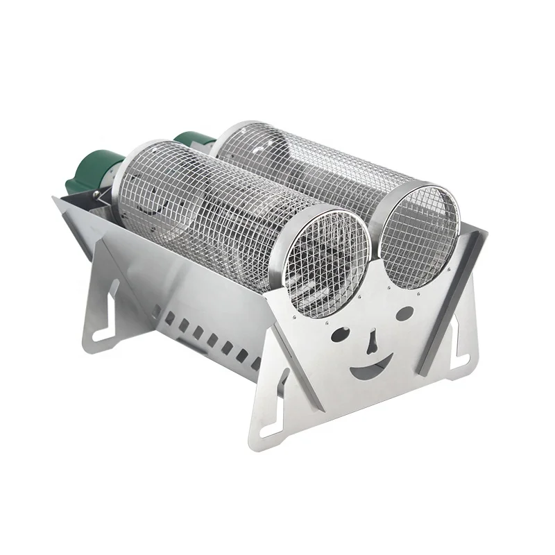 Хит продаж, Электрический вращающийся угольный гриль из нержавеющей стали для барбекю, кемпинга, барбекю, гриль, набор