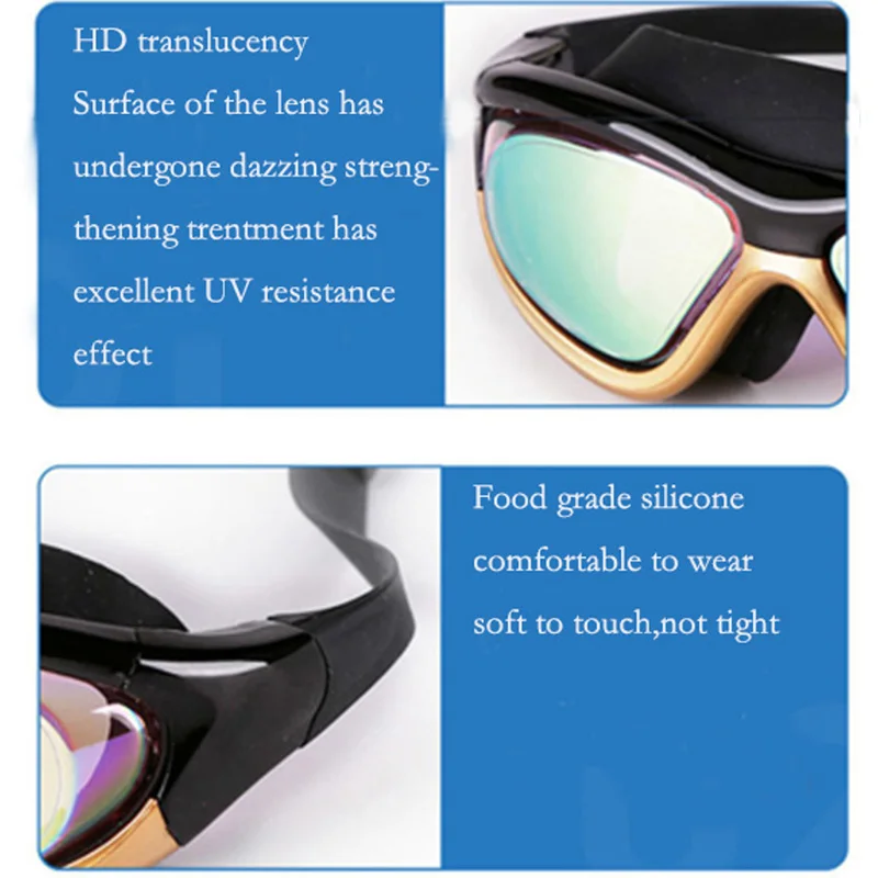 Adult Competition Fashionable Sports Swimming Goggles Myopic lens Anti Fog  Silicone Swim Goggles