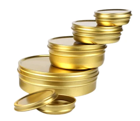 New Caviar Tin Container Lid Vaccum Empty Custom Round Food Safe Caviar Packaging Tin Can Box printing Logo Colors acceptable