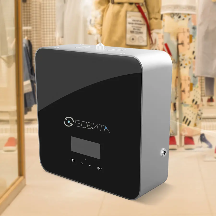 SCENTA Commercial Metal Luxury Hotel LCD Display Electric Cool Mist Spray Essential Oil Scent Machine With HVAC