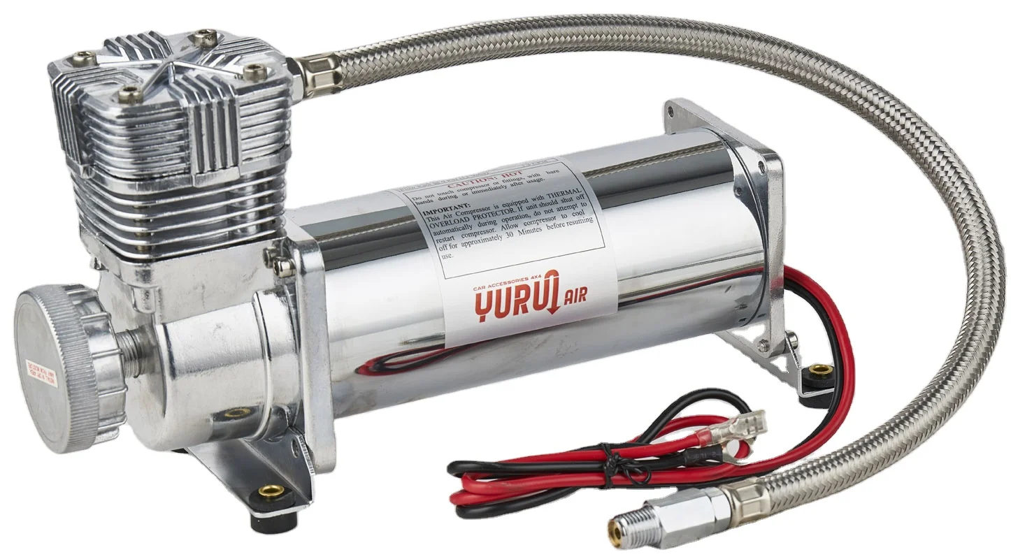 DC12V Universal air tools low noise 58dB metal horn compressor heavy truck air brake sliver suspensiopn pump