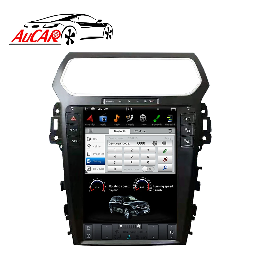  Автомагнитола AuCAR PX6 вертикальная 12 1 дюйма Android 9 0 для Ford Explorer 2011-19 стерео видео аудио GPS мультимедийный плеер головное