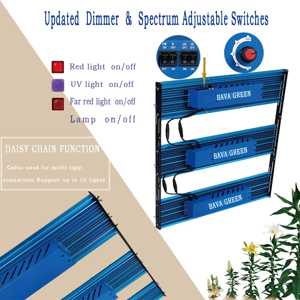 Culture ac220v veg and bloom vertical farming indoor 12pcs artificial plant ivy garland 385 nm uv led 720w panda grow light 301h