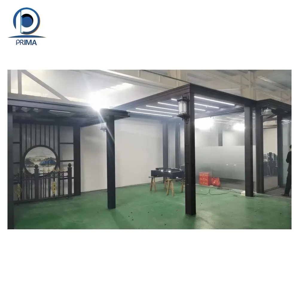 Aluminum Frame Portable Fire Waterproof louver roof residential buildings patio aluminium automatic garden sun shed tende