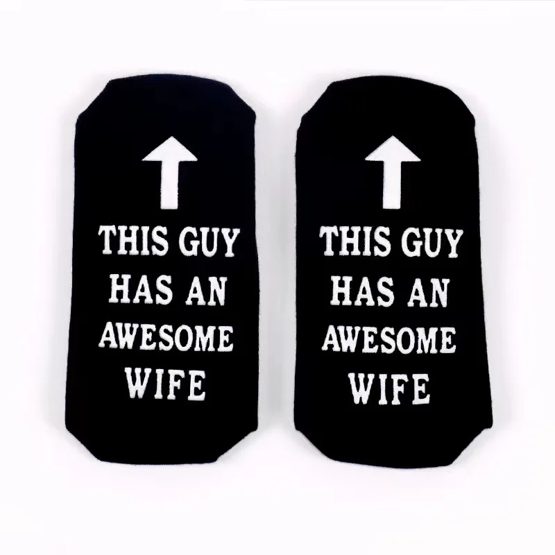 This Guy Has an Awesome Wife Funny Cotton Socks with Non-Slip  Casual Spring Socks for men