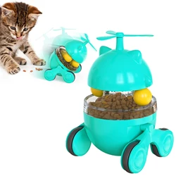 Sohpety Custom Plastic Pet Cat Shape Interactive Feeder With Propepper Track Ball Unique Toy Robots Cat