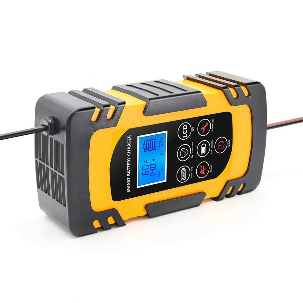 12V 24V Large Power 12A Universal Car Battery Charger Battery Charger Maintainer for Truck Car AGM Deep Cycle VRLA Pulse Repair