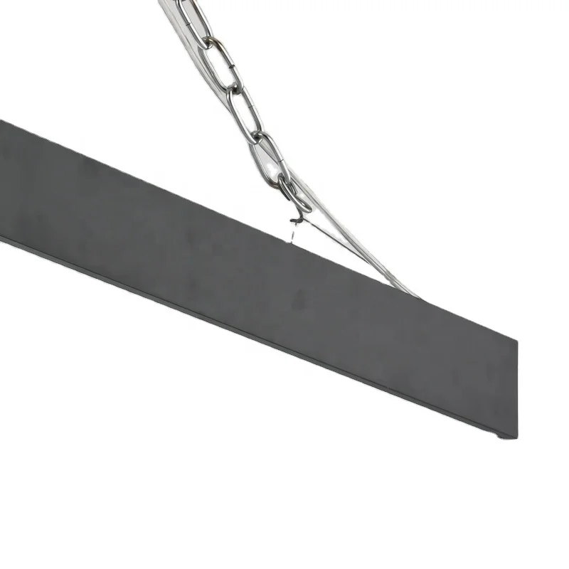 38w T8 white black long rectangular suspension pendant tube aluminum linear high lumen tri-proof light