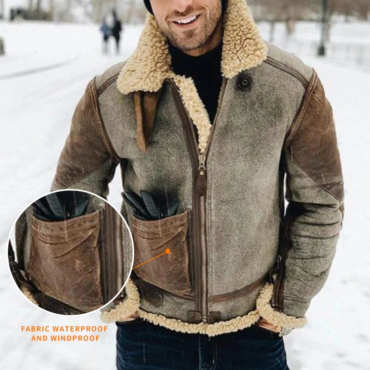 Новая модная зимняя мужская куртка Бомбер пилот ВВС теплый мужской меховой воротник армейская тактическая флисовая однотонная для мужчин