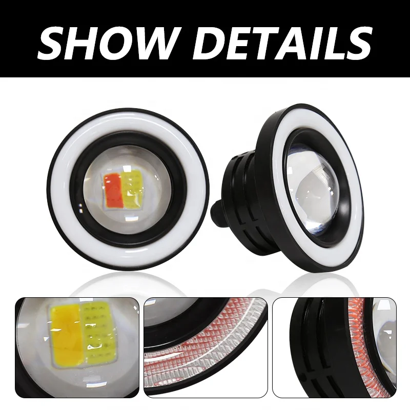 Universal Car Led Light CARCOB Angel Eyes Fog Light Halo Ring Dream Color 2.5 inch 3 inch 3.5 inch For Toyota Honda Nissan Kia