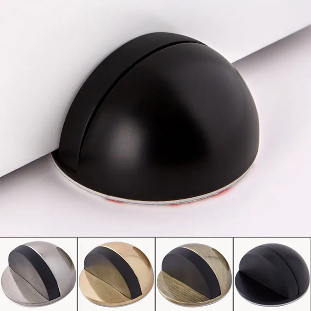 Draft Dust Under Rubber Heavy Duty Security Rubber Floor Mounted Outdoor Stop Stainless Steel Half Moon Modern Door Stopper