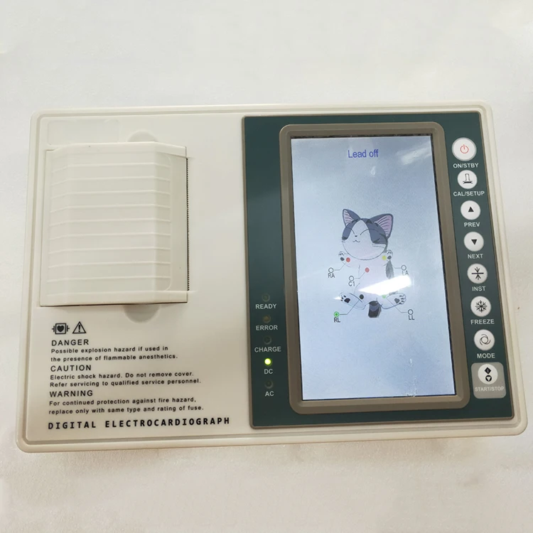 YD-1203Animal portable 3-channel 7-inch color LCD screen ECG machine 12 lead electrocardiogram machine