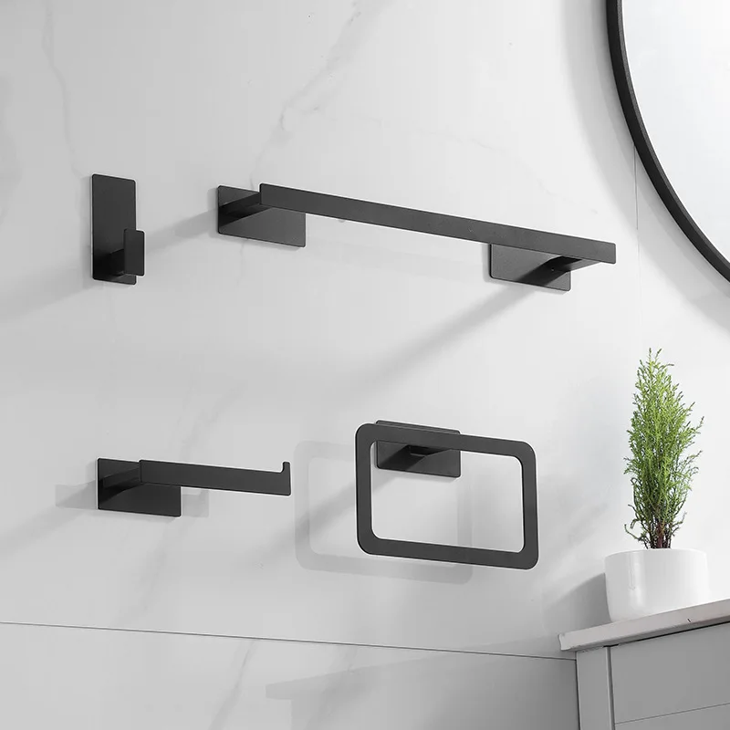 Luxury Hotel Finished Storage Hanging Rack Toilet Hanging Towel Bar Hook Paper Towel Holder Bathroom Accessory Set