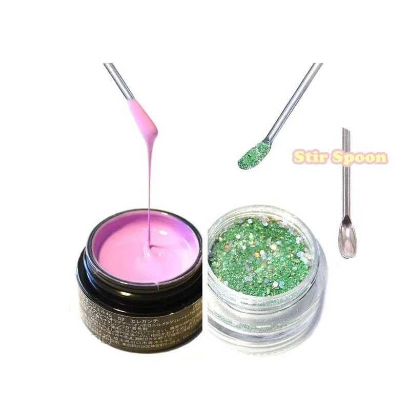 1Pc Nail Art Tool Acrylic Powder Liquid Spoon Uv Gel Acrylic Dotting Pen Manicure Glitter Decor