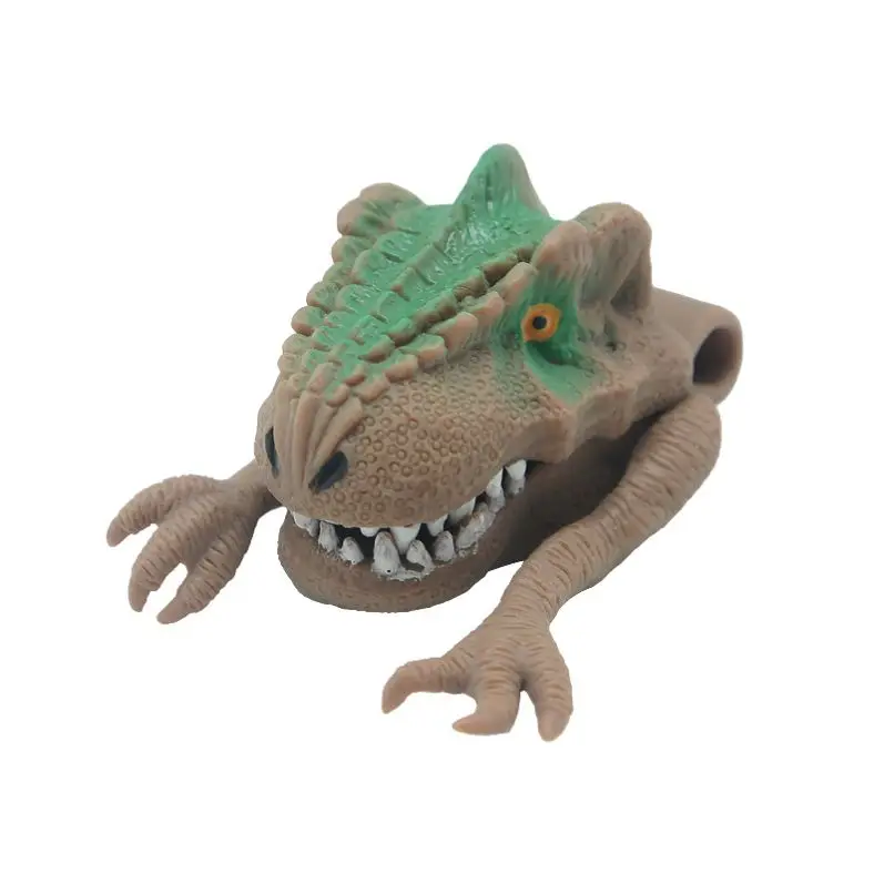 Kids Soft Plastic Frog Finger Puppet Assorted Color Animal Hand Puppet for Role Playing Novel Toy