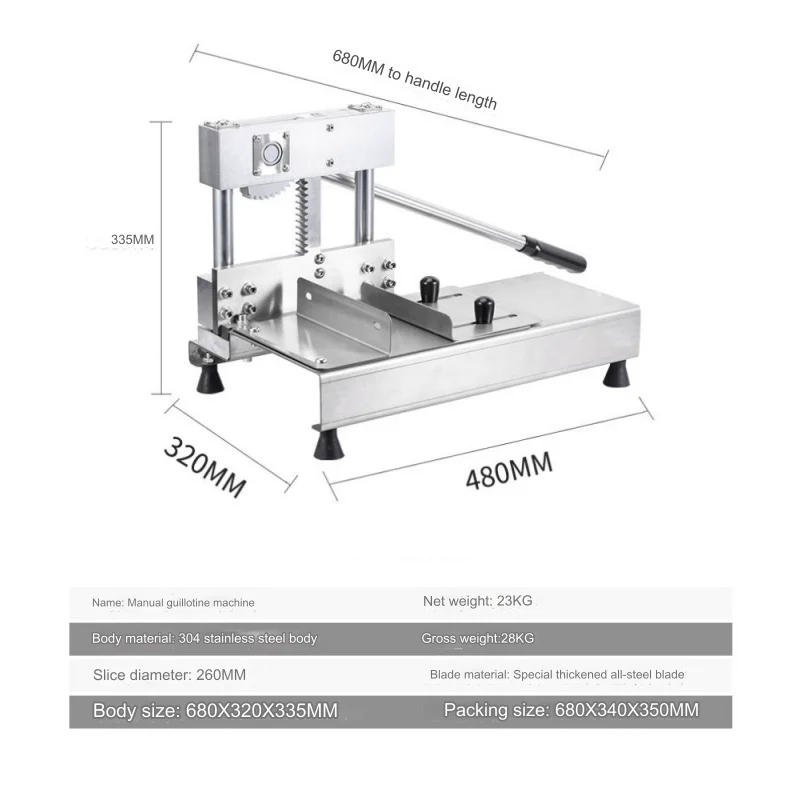 Cow bone cutting machine 23kg Small Manual meat bone cutter machine All-steel blade