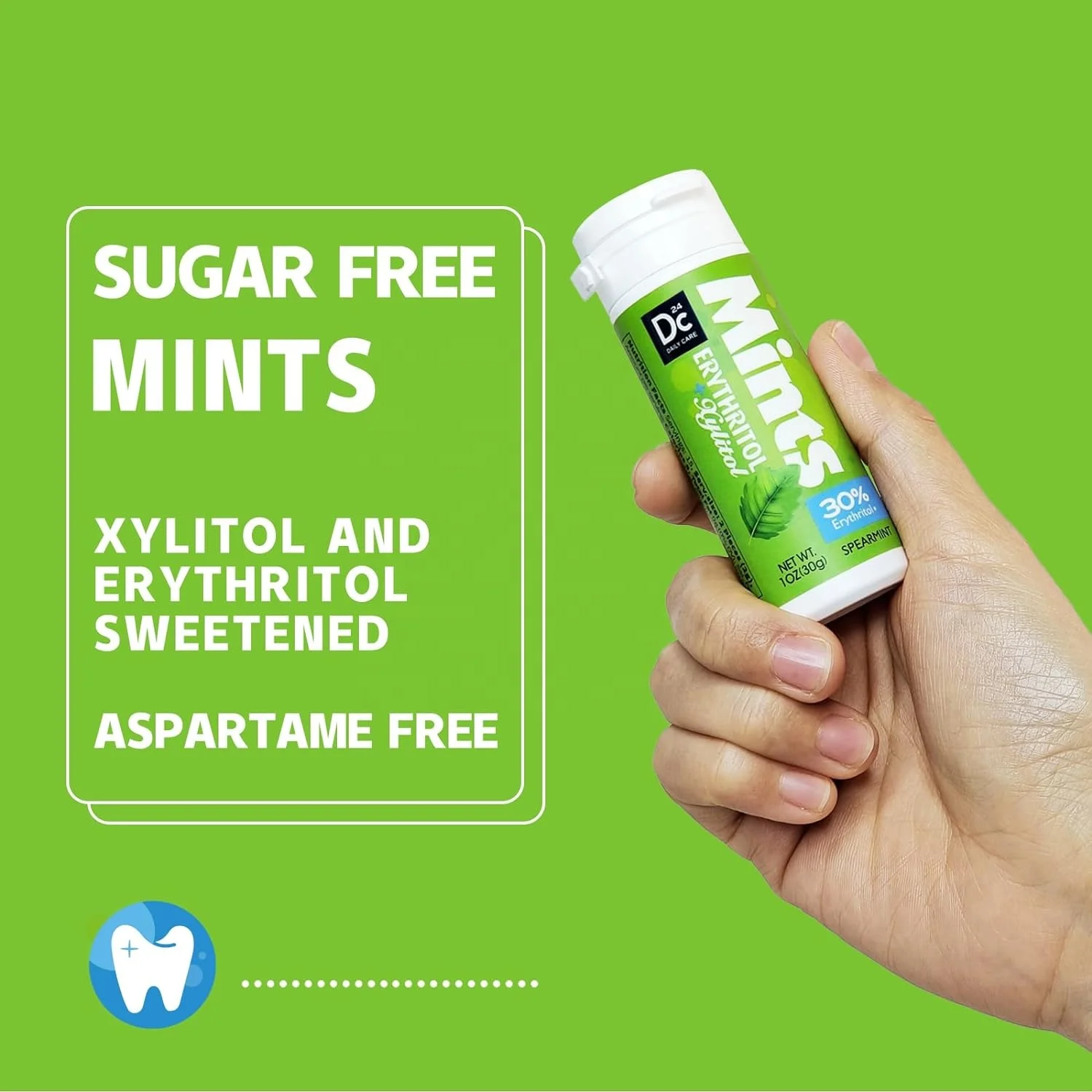 1.0g  DC24 mint xylitol & erythritol mint mouth watering mints