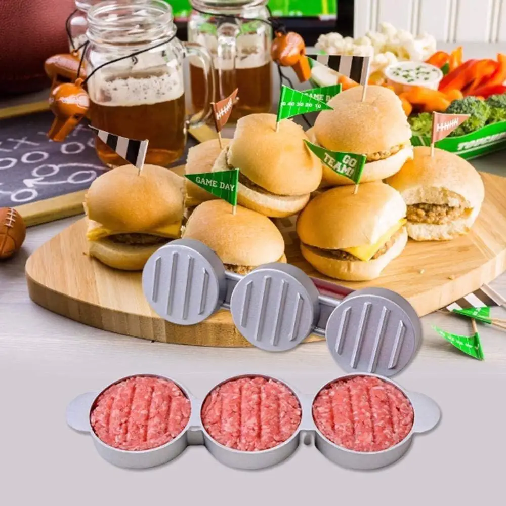 Triple Hamburger press Aluminum Non-Stick Hamburger Patty Maker Hamburger Mold Grilling Accessories