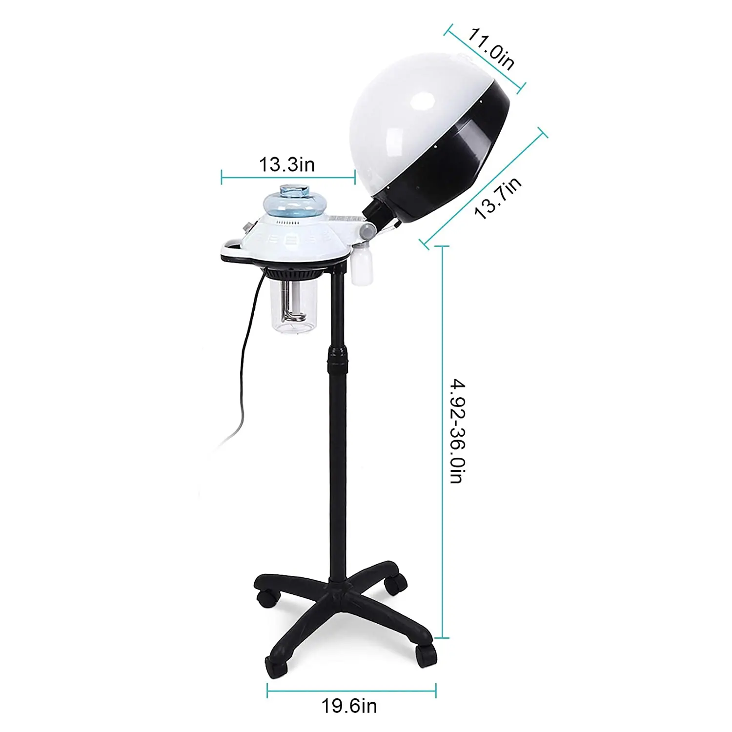 adjustable professional hair color steamer for beauty salon use with rolling stand