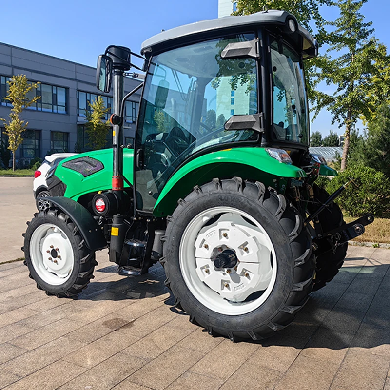 Greenhouse Orchard Wheel Tractor With Anti-rolling Frame 4*4 70HP 4 WD Mini Tractor