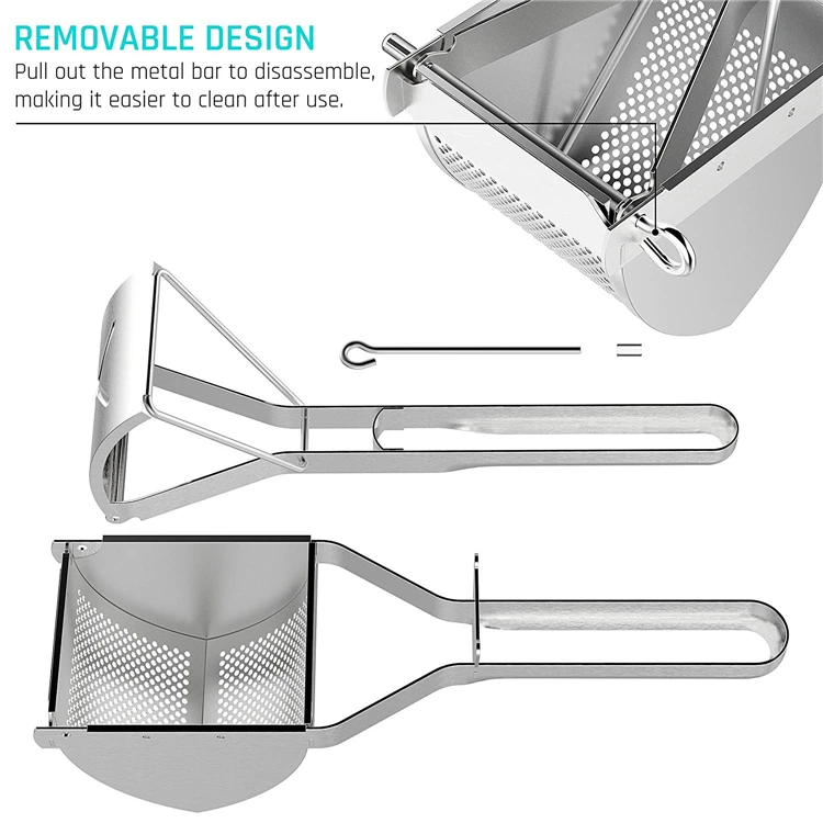 Heavy Duty Stainless Steel Potato Ricer Manual Masher For Potatoes, Fruits, Vegetables