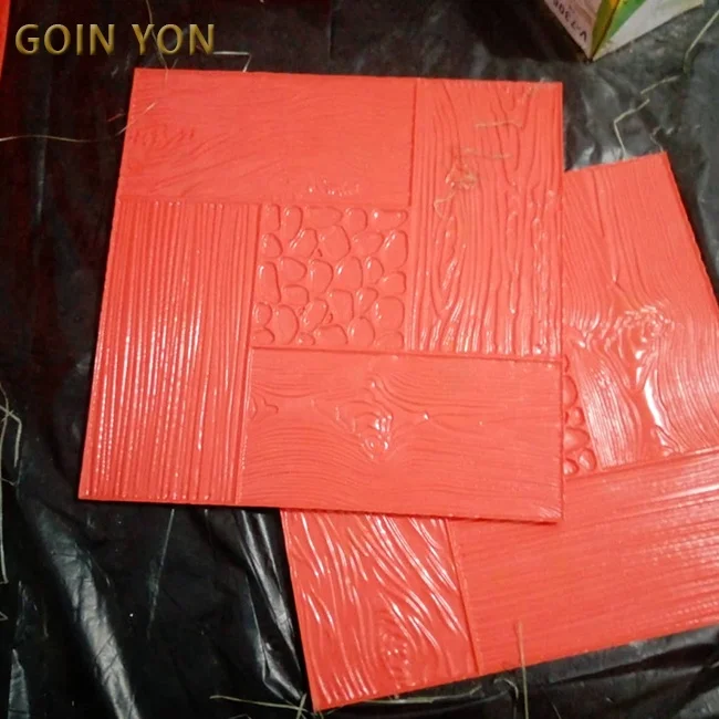 Lower Price PU Material Model G482 Wood Frame Decorative Flexible Imprinting Concrete Stamps Mold