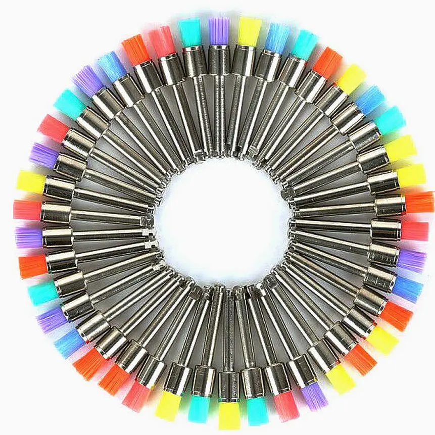 100pcs Color Nylon Latch Flat/Pointed Polishing Prophy Brush  Polishing Cup Dental Tool