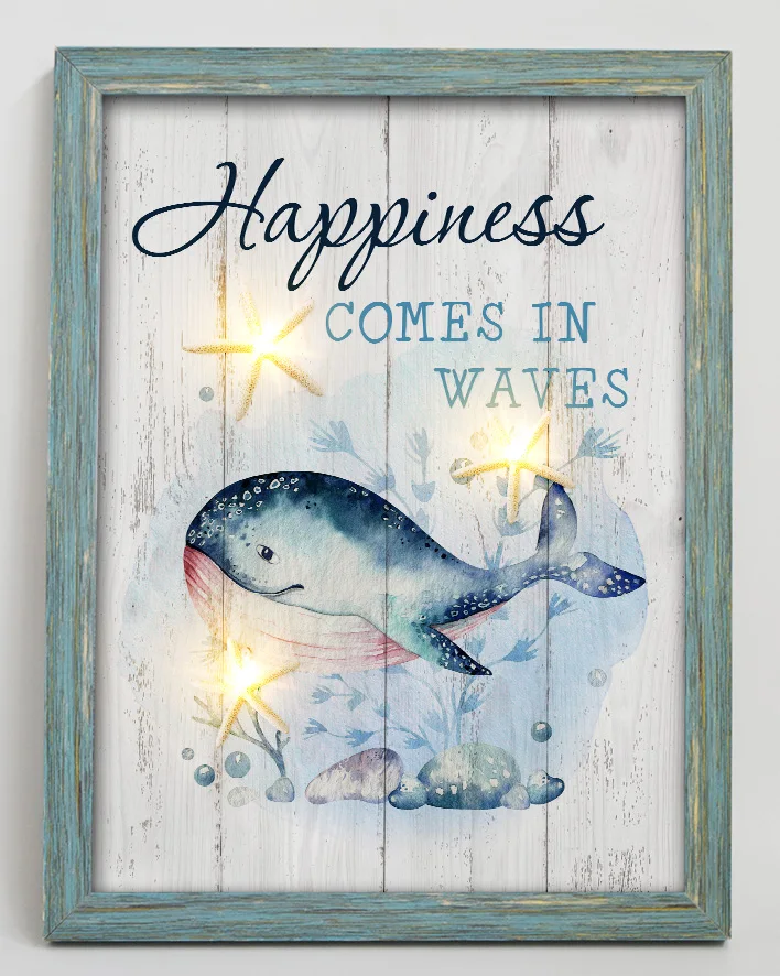 Wholesale Led Canvas Painting Wall Decor Lighthouse Seascape Design with Wood Frame for Home Oil Standard BES UV Printing Ready