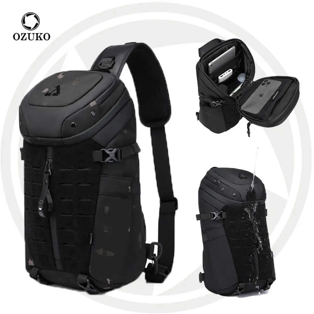 Ozuko 9730 Top Selling Crossbody Sling Bag Backpack Rover Shoulder Sling Pack Molle Small Crossbody Chest Pack
