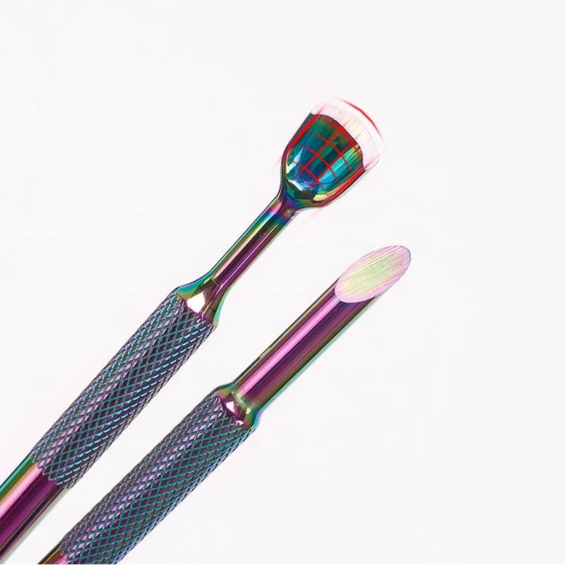 New double ended Nail pusher horseshoe large size ail remover tool multicolor Stainless steel bevel manicure Nail cuticle Pusher