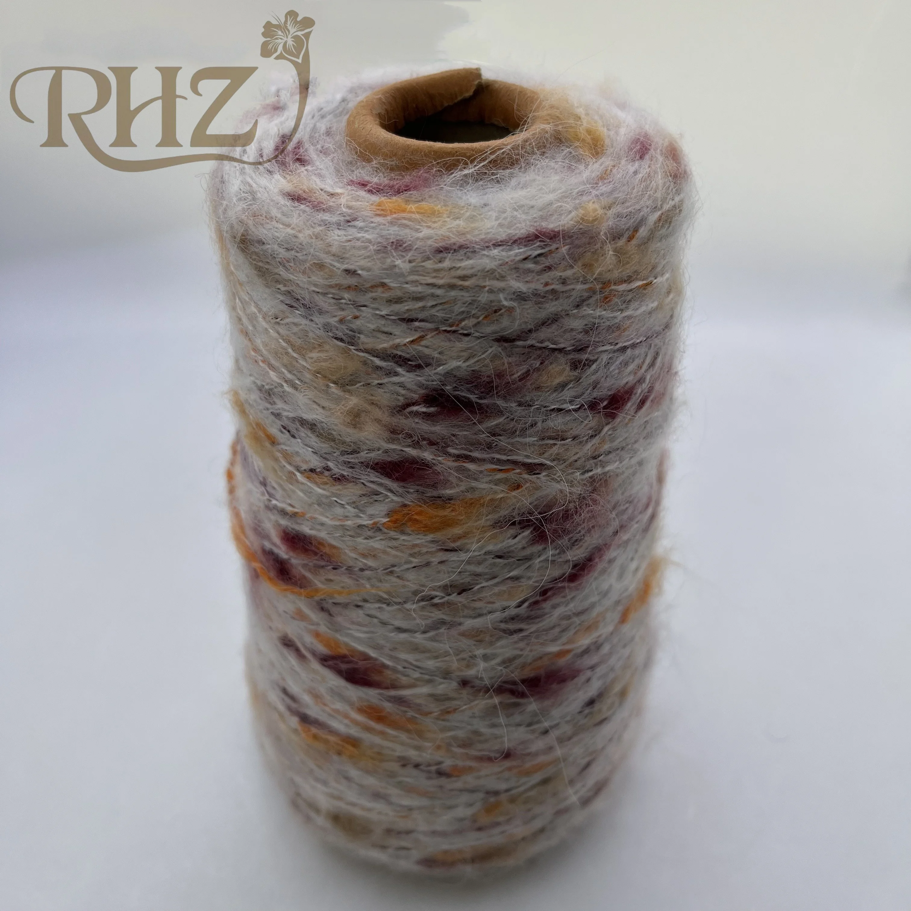 RHZ 2.8nm/1 fancy brushed yarn mohair wool polyester acrylic blended for knitting