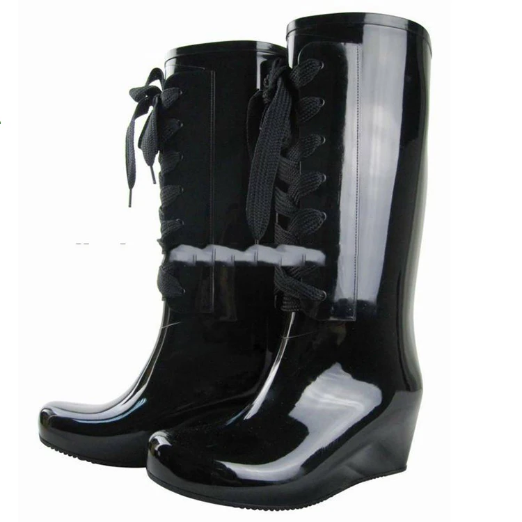Wholesale high quality popular modern style fashion high heel pvc cheap rain boots
